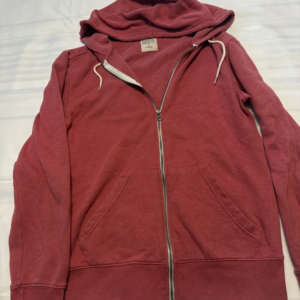 Mossimo Supply Co Mens Small Athletic Fit Full Zip Hoodie Red Fleece Sweatshirt